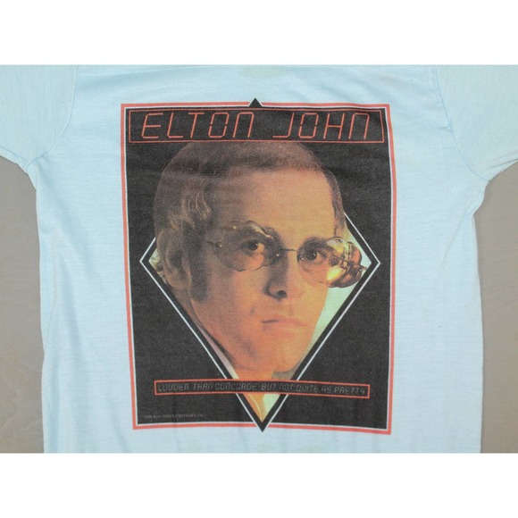 ELTON JOHN Louder Than Concorde 1976 Concert Tour Original T-Shirt M - XS - Picture 2 of 7